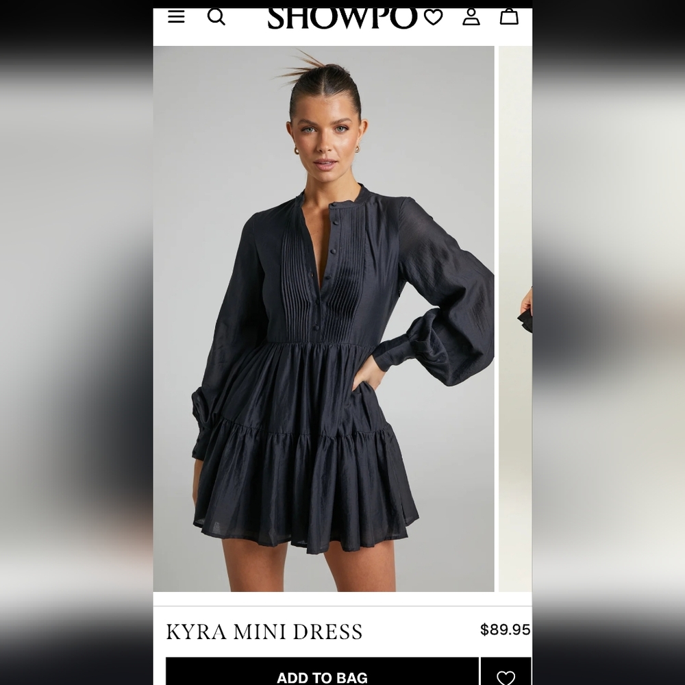 Showpo Black Kyra Tiered Pintuck Mini Dress